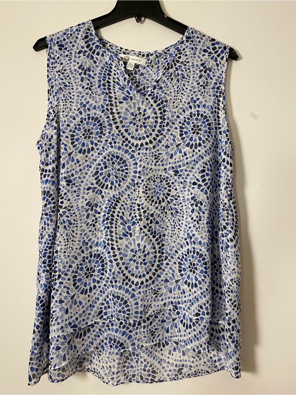 Christina B  Plus Size Mosaic Print Sleeveless Top